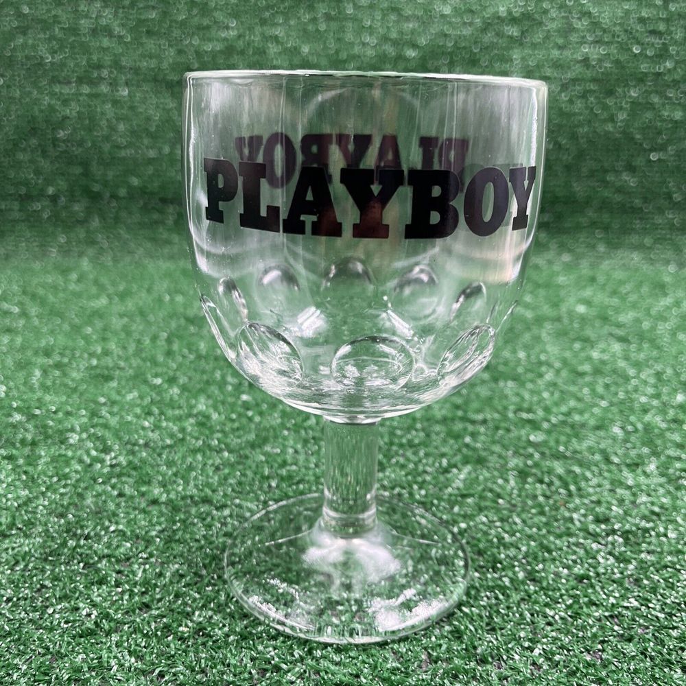 Playboy Goblet Thumbprint Glass‎